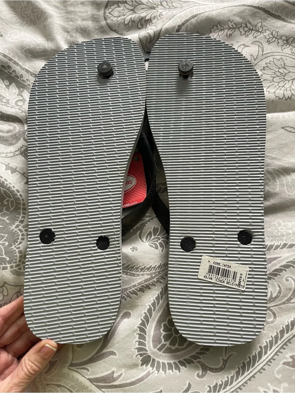 Mens Havaianas Mens Flip Flops Blue/Black/Gray Fish Size 13 NEW WITH TAGS